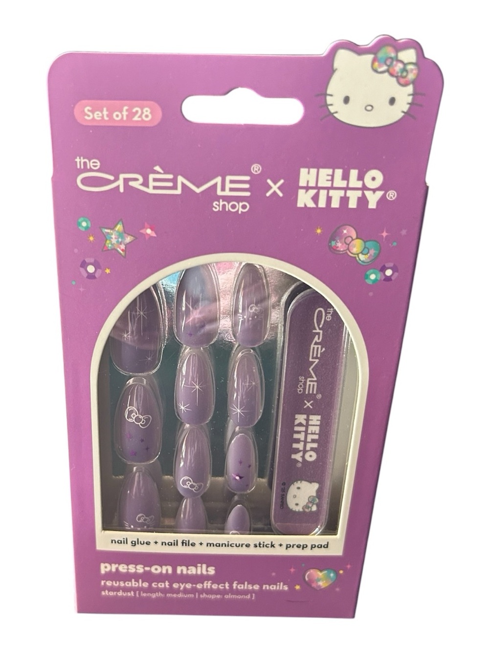 4/$20 The Crème Shop x Hello Kitty Purple Press-On Nails - Set of 28